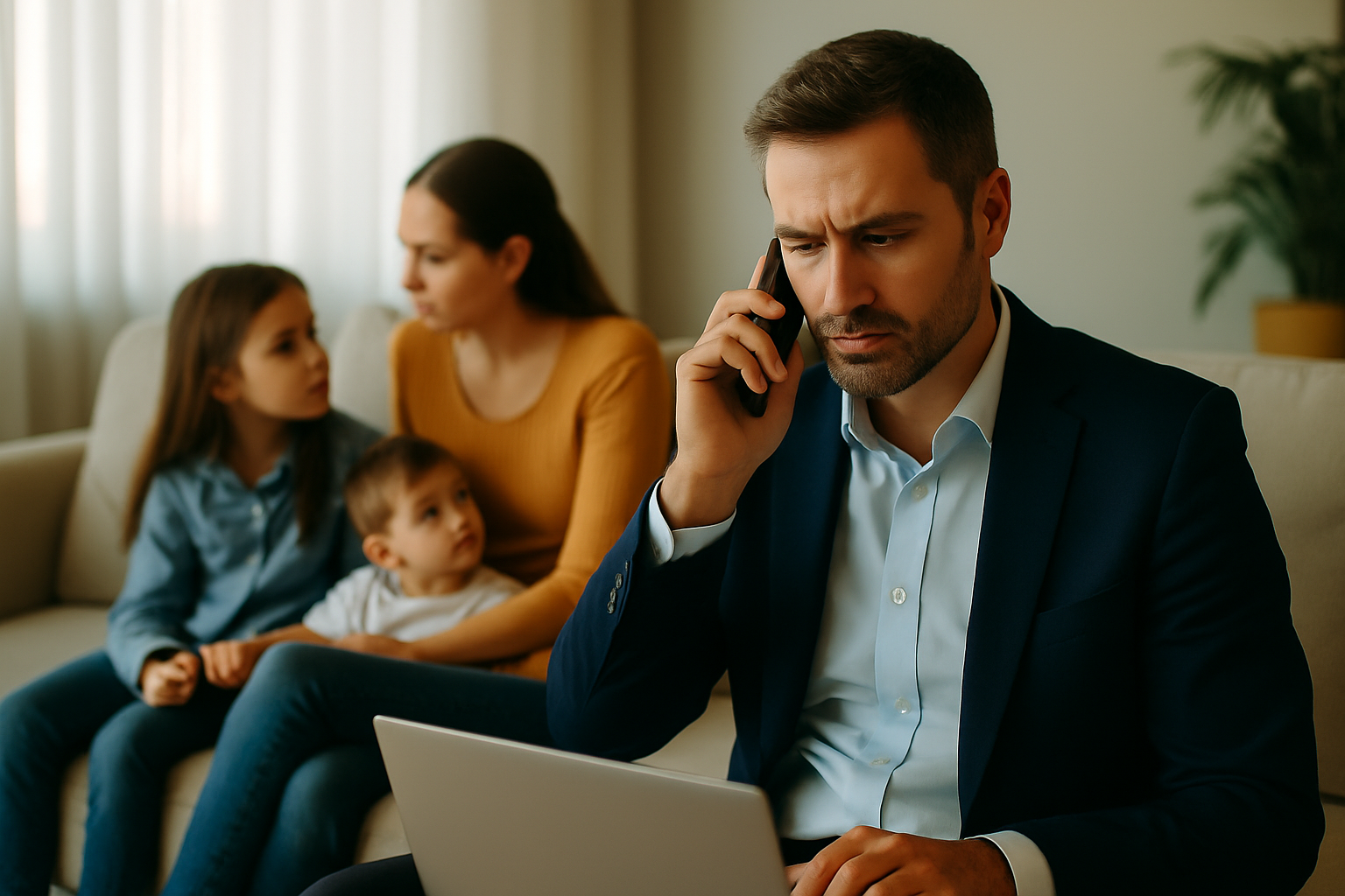 Father disconnected from family exploring men’s coaching in Charlotte